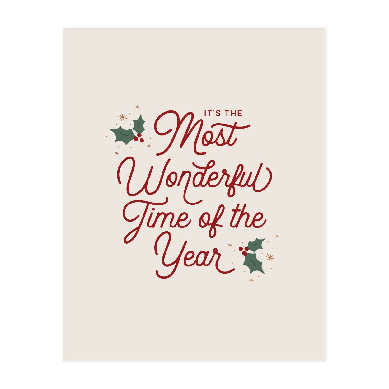 Most Wonderful Time of Year Christmas Decor Print - SPARROW