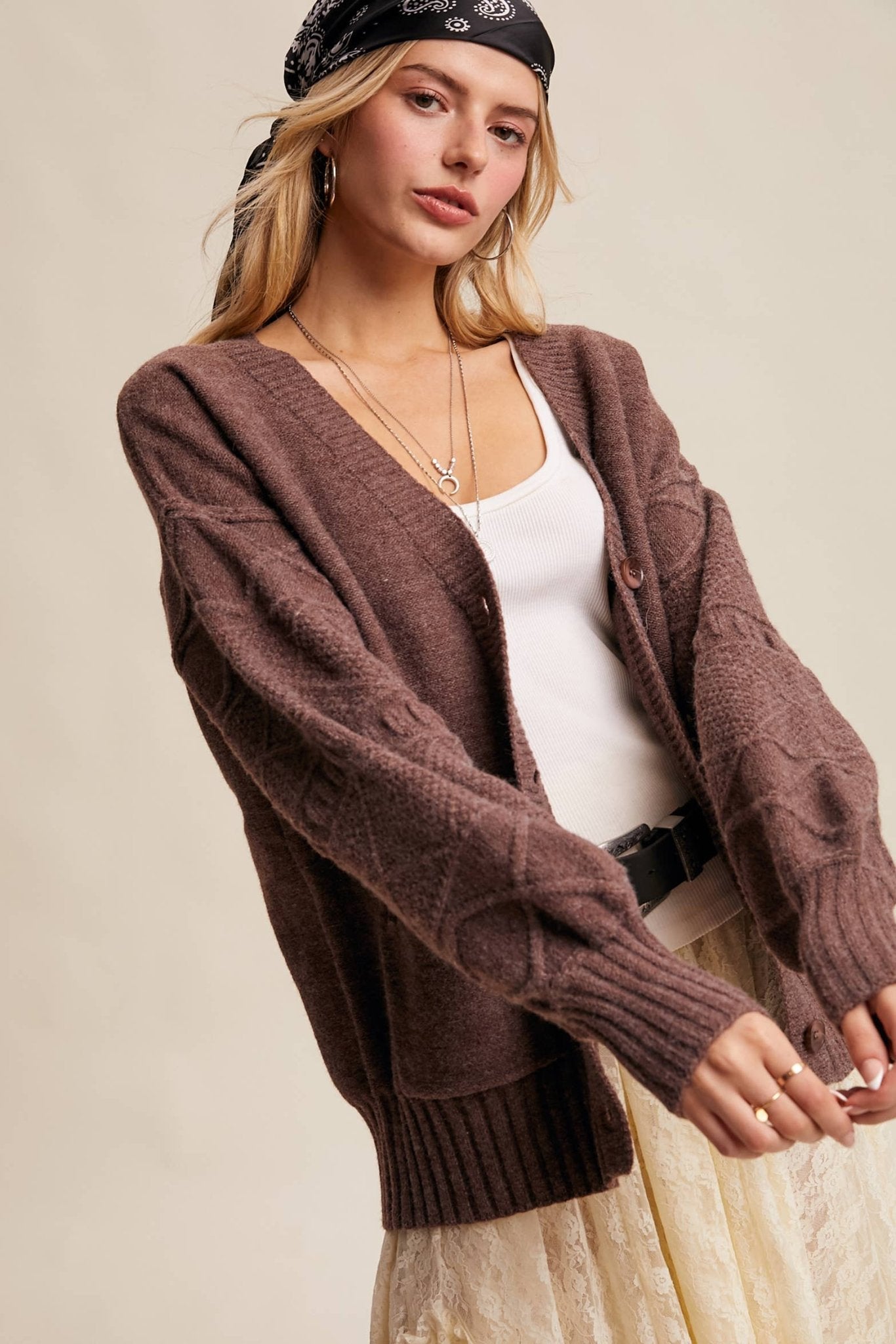 Mylah Cardigan - Mocha - SPARROW