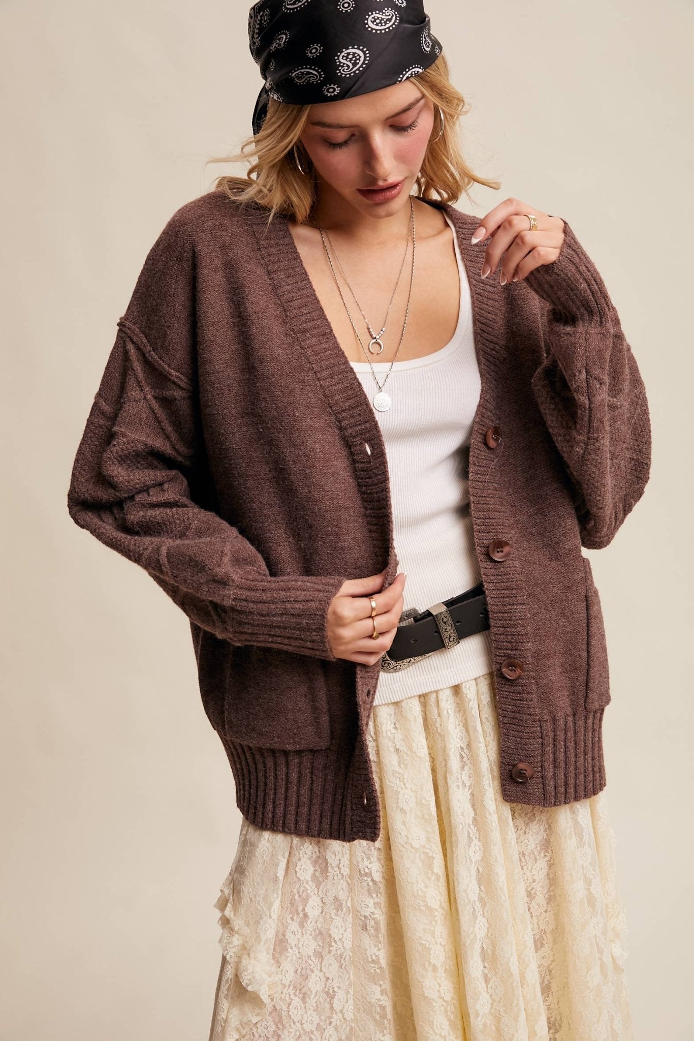 Mylah Cardigan - Mocha - SPARROW