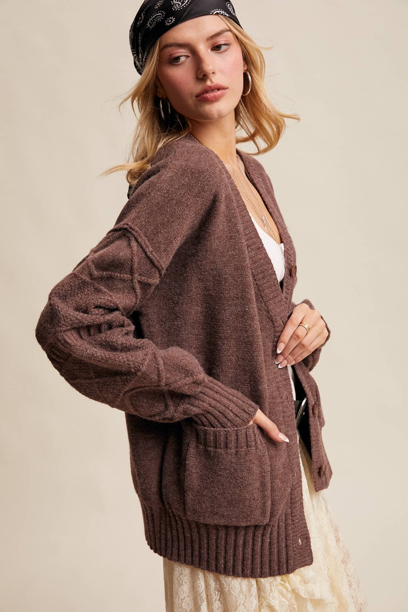 Mylah Cardigan - Mocha - SPARROW
