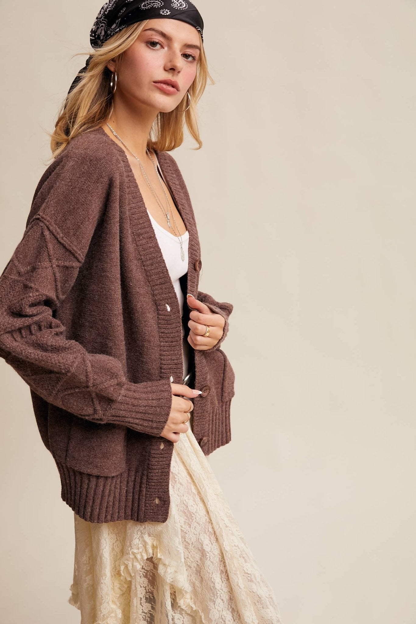 Mylah Cardigan - Mocha - SPARROW