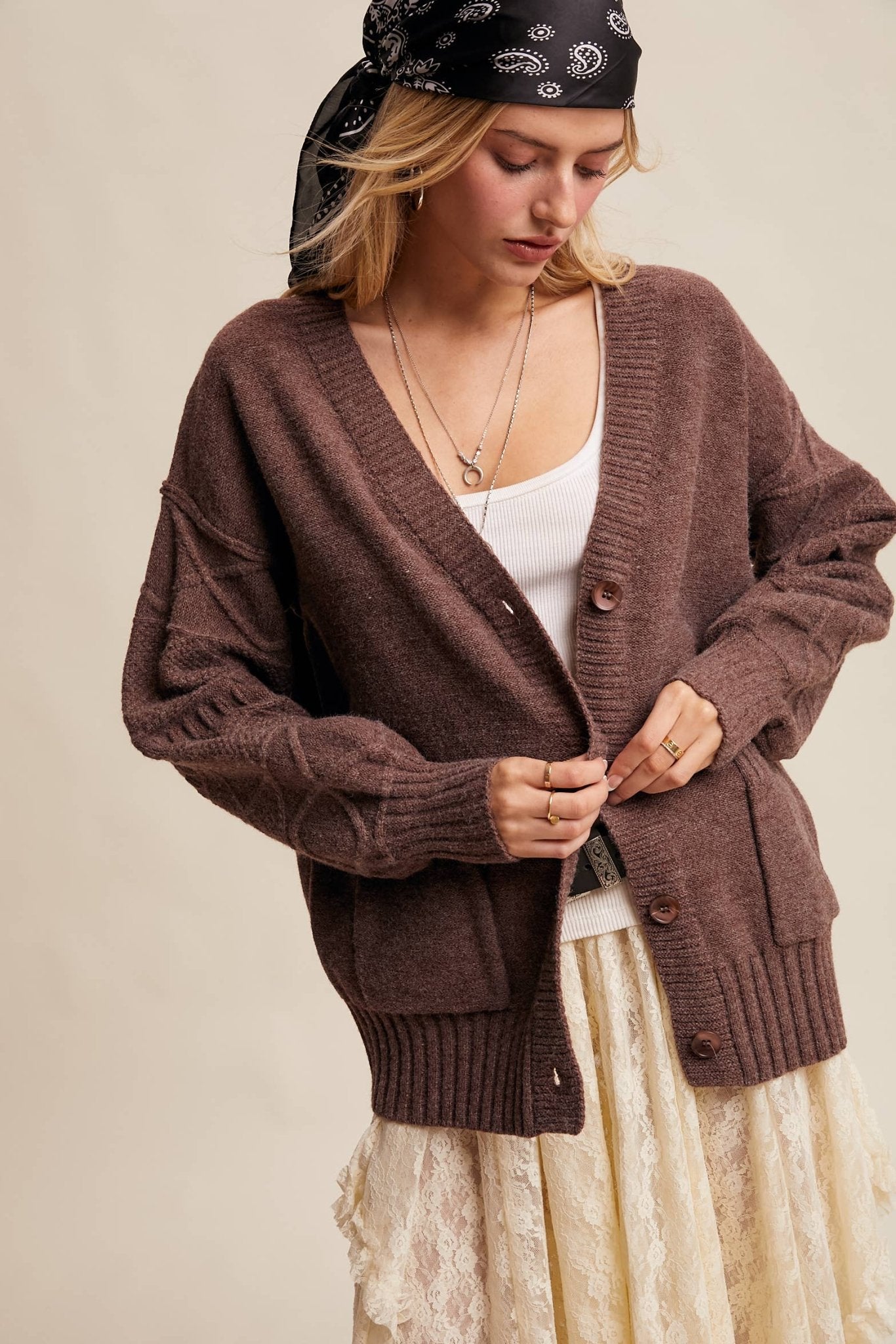 Mylah Cardigan - Mocha - SPARROW