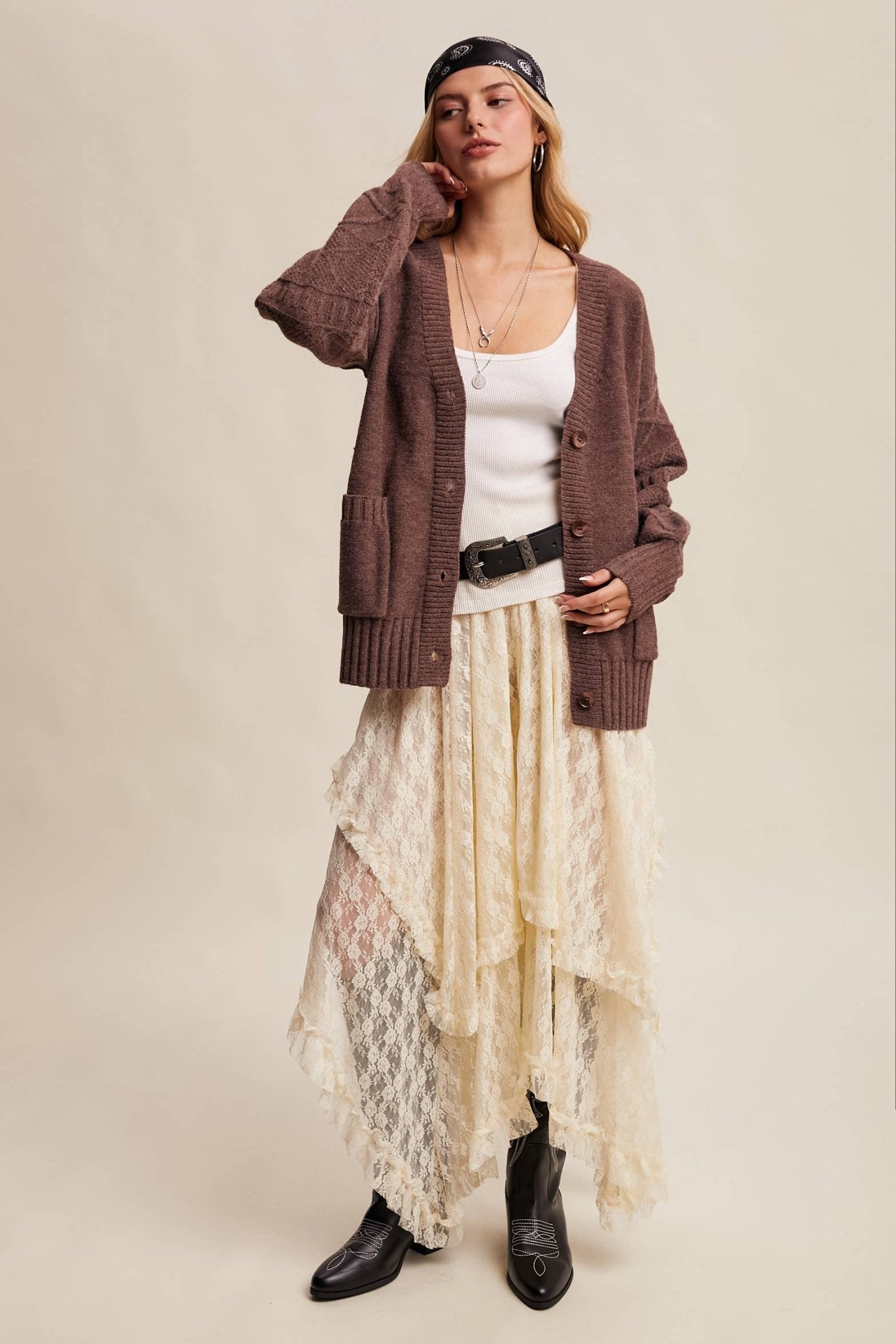 Mylah Cardigan - Mocha - SPARROW