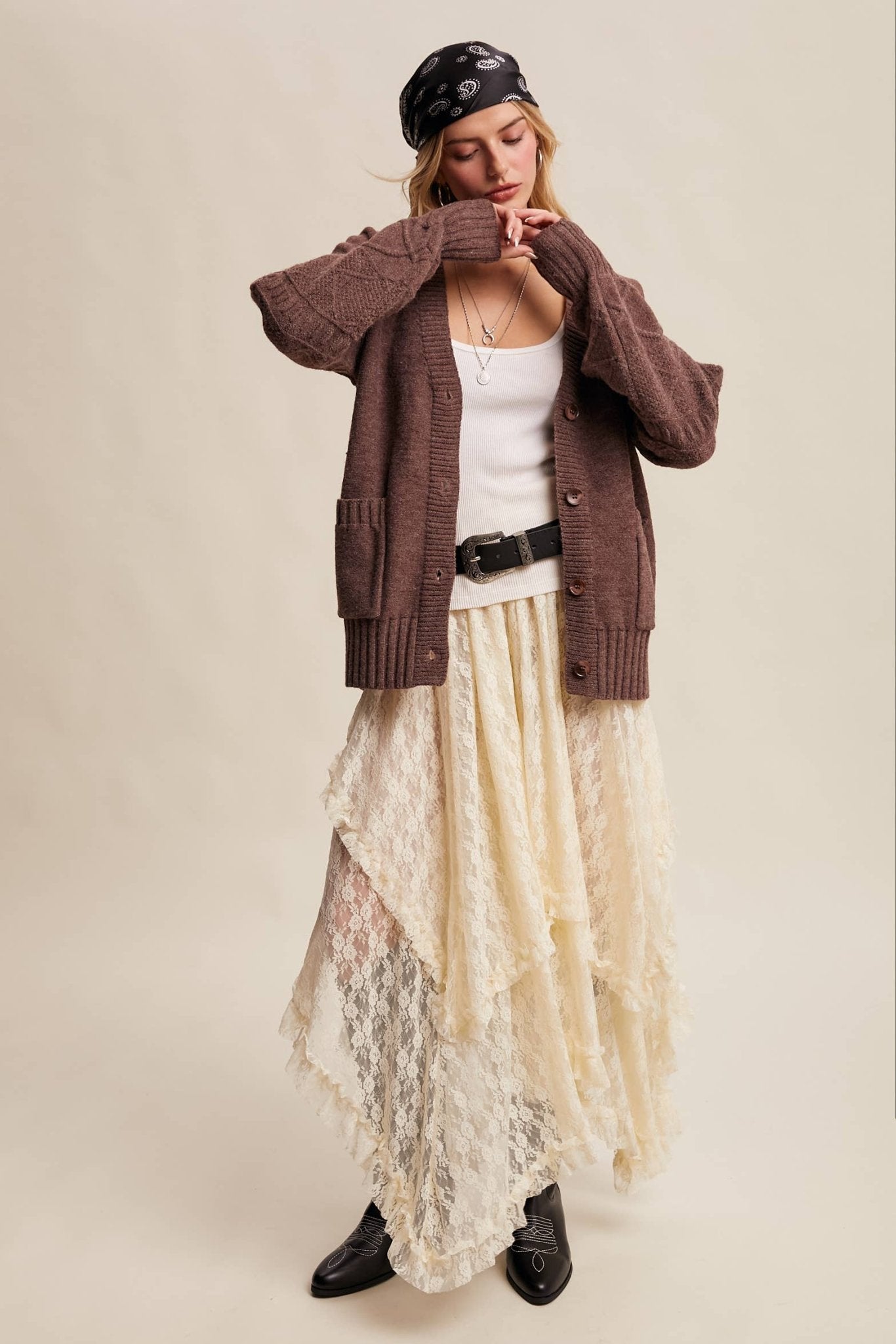 Mylah Cardigan - Mocha - SPARROW