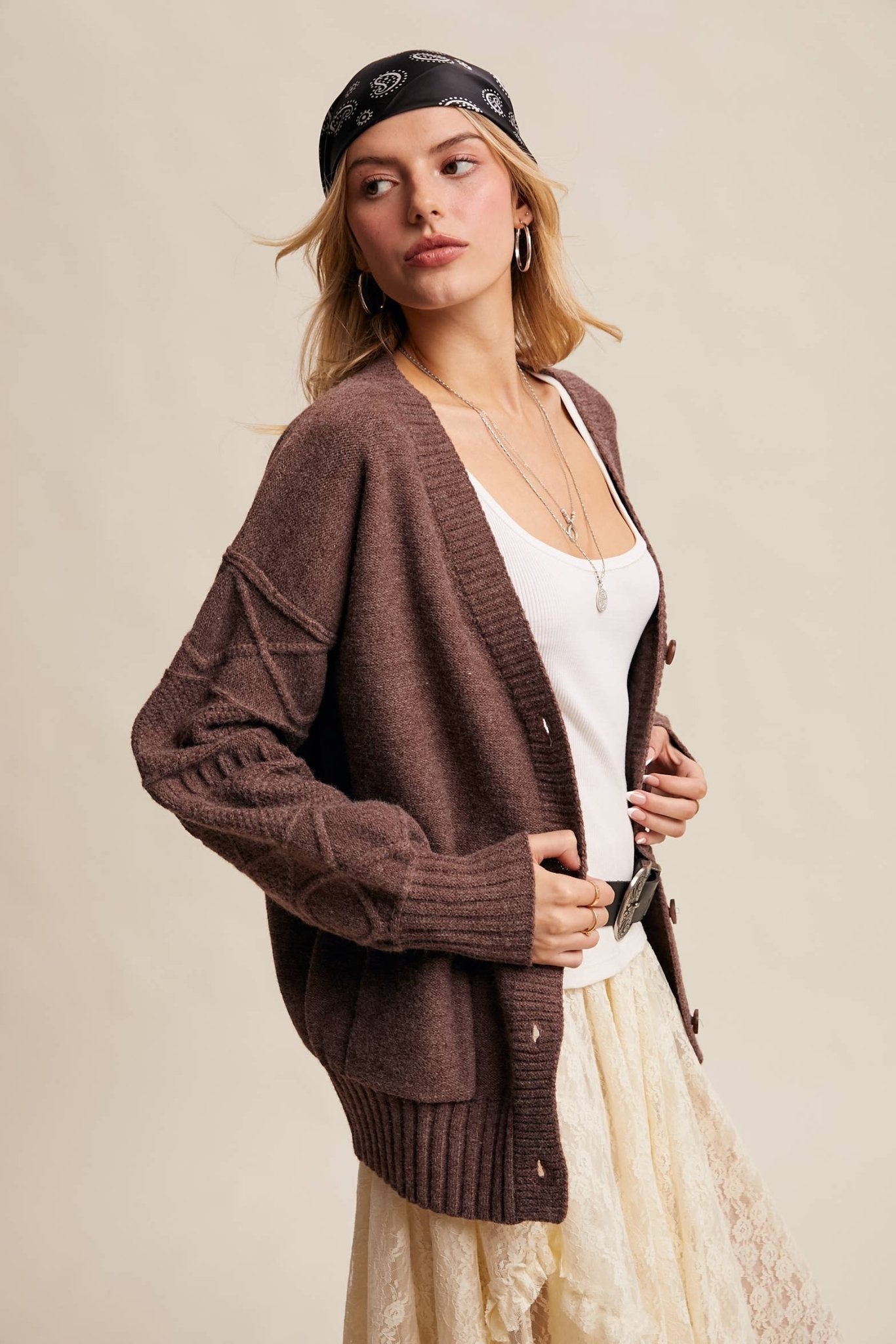 Mylah Cardigan - Mocha - SPARROW