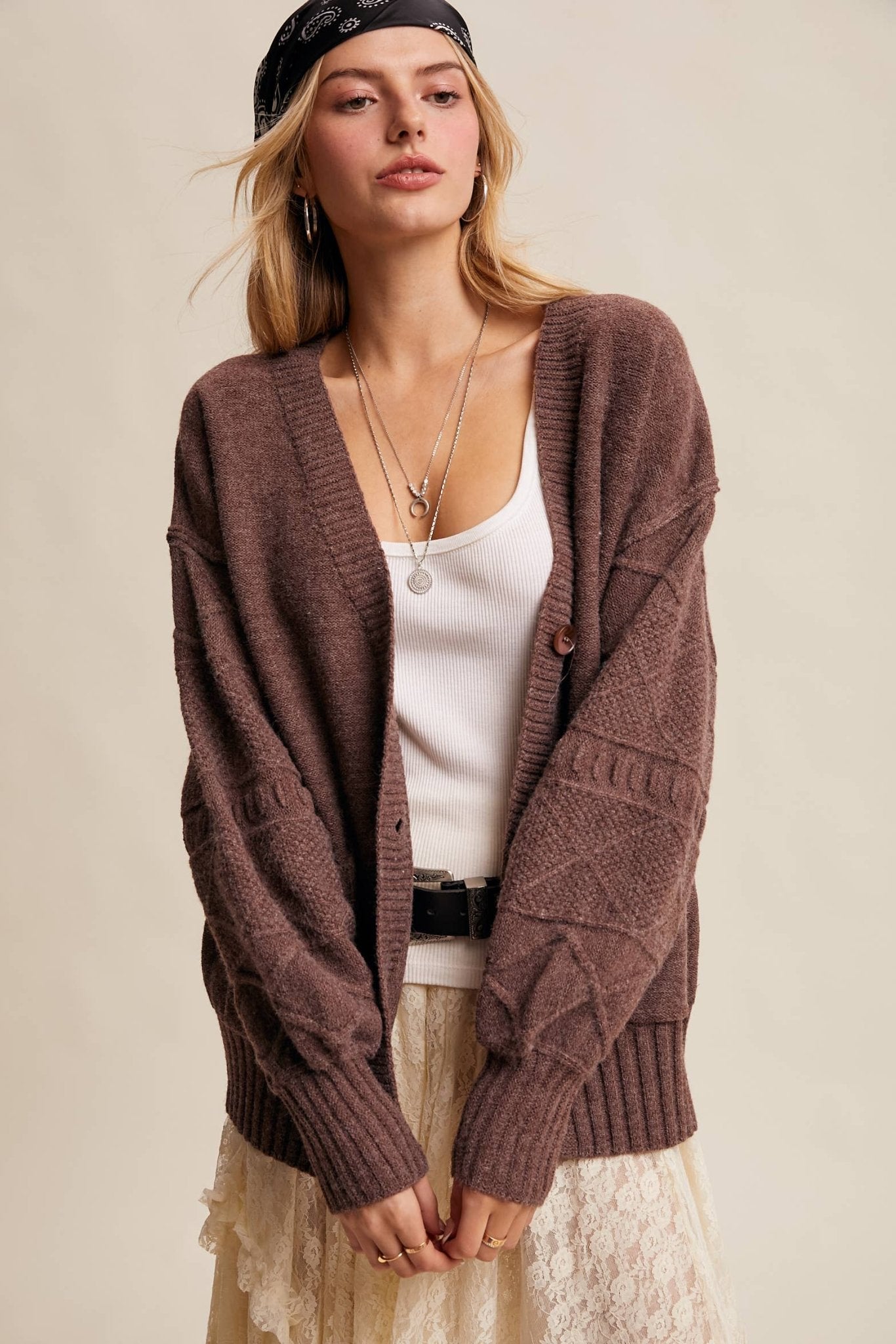 Mylah Cardigan - Mocha - SPARROW