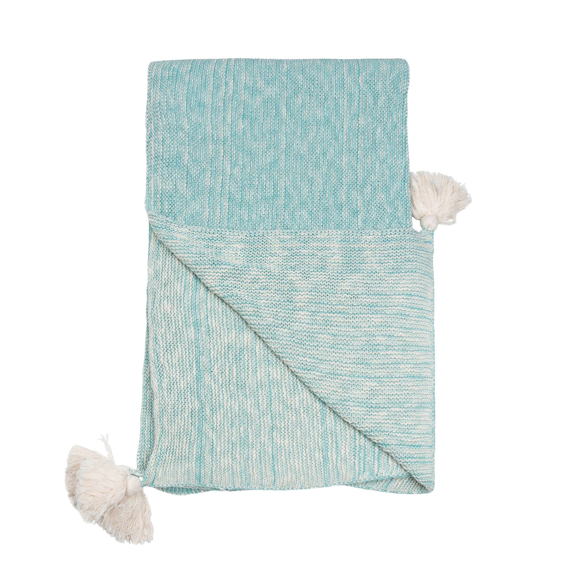 Necalli 50x60" Cotton Decorative Marled Knit Throw Blanket: Mustard - SPARROW
