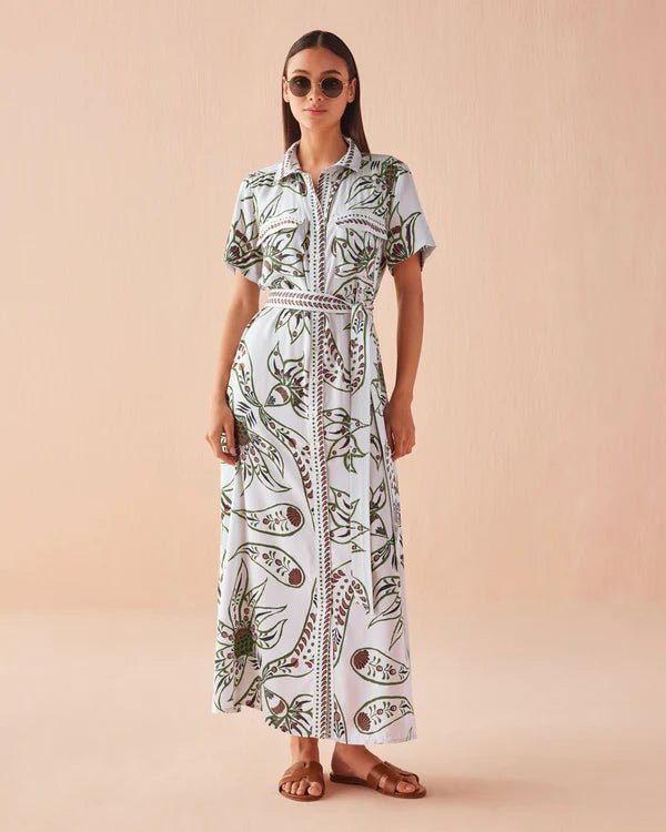 Omika Amira Shirt Dress - Diya Powder - SPARROW
