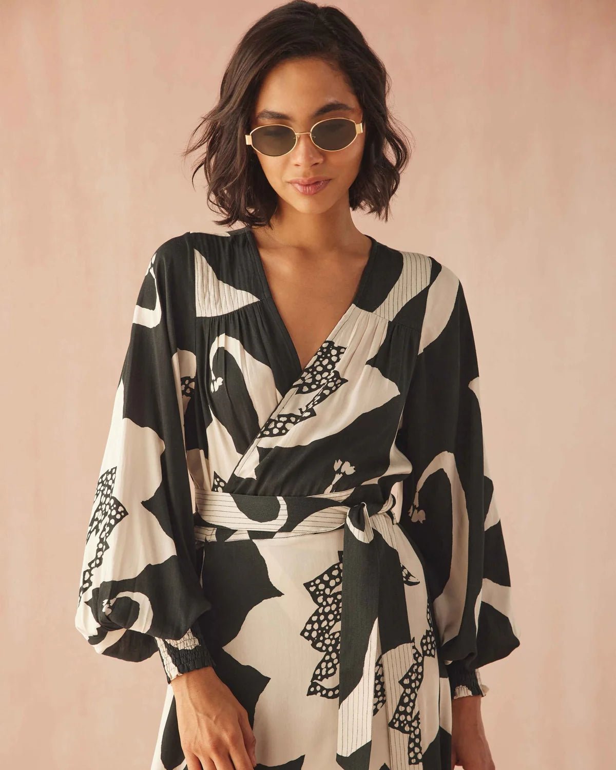 Omika Lorelei Wrap Dress - Audrey Nocturne - SPARROW