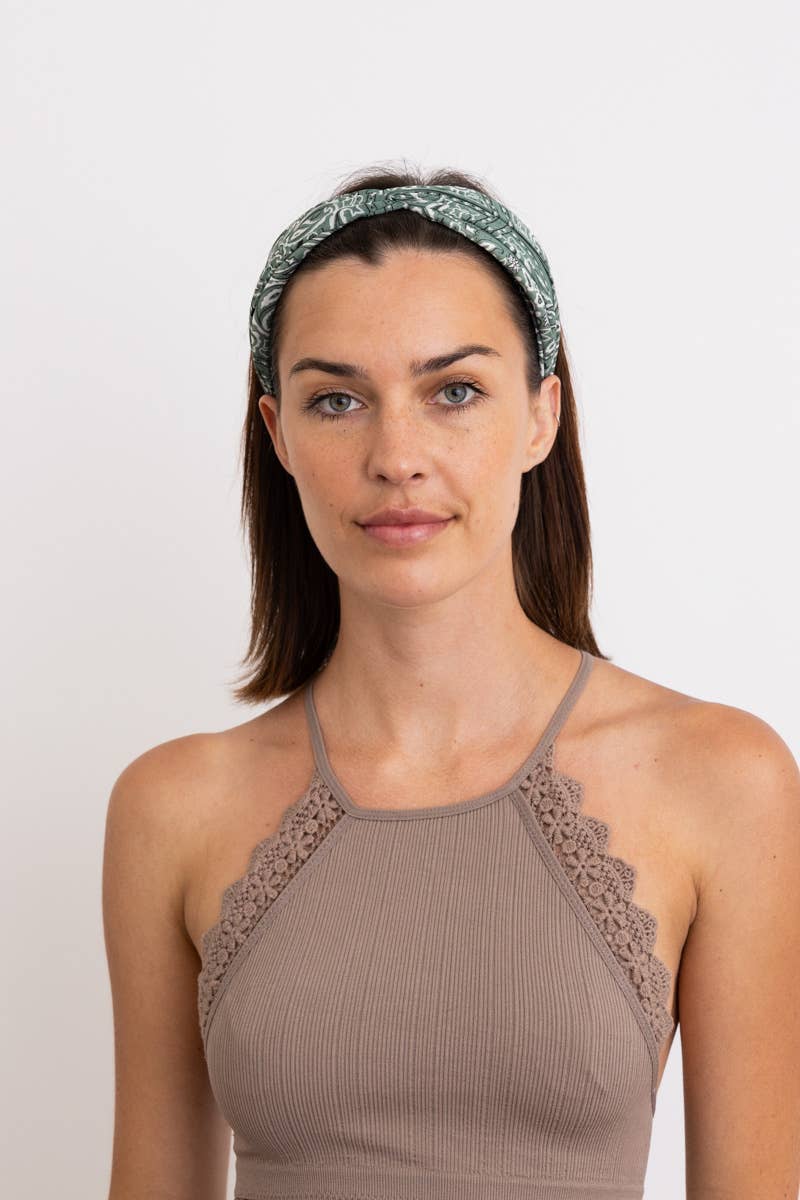 Paisley Headband - Olive - SPARROW