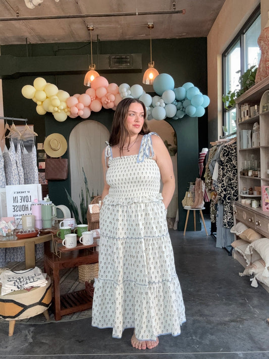 Penelope Smocked Floral Midi - SPARROW