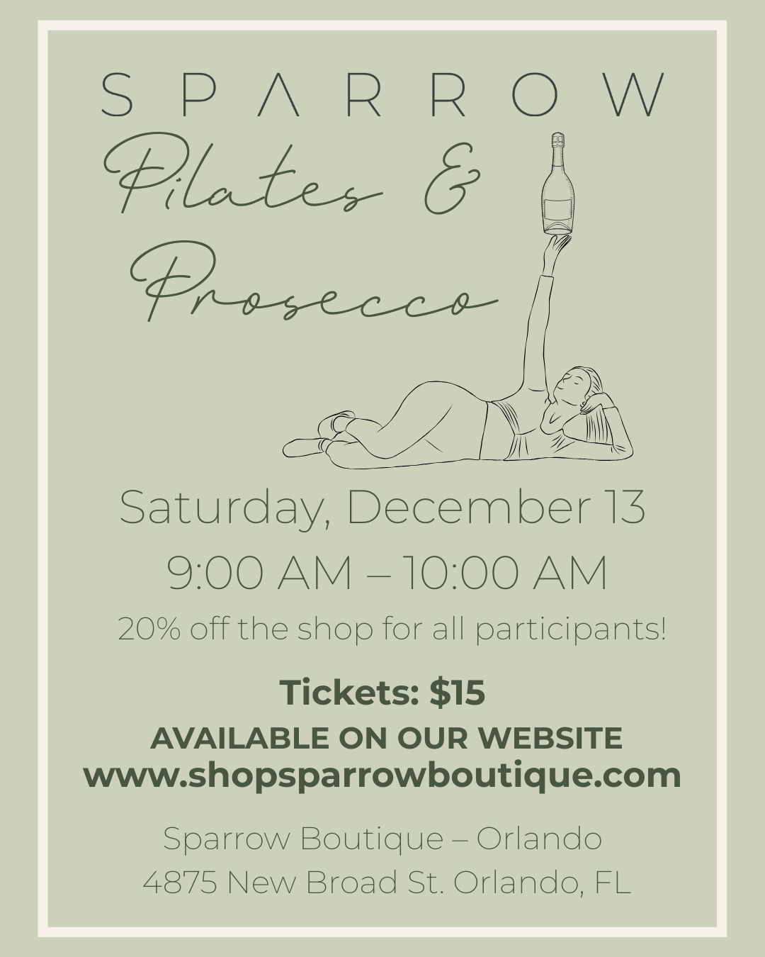 Pilates & Prosecco - December 13th - SPARROW
