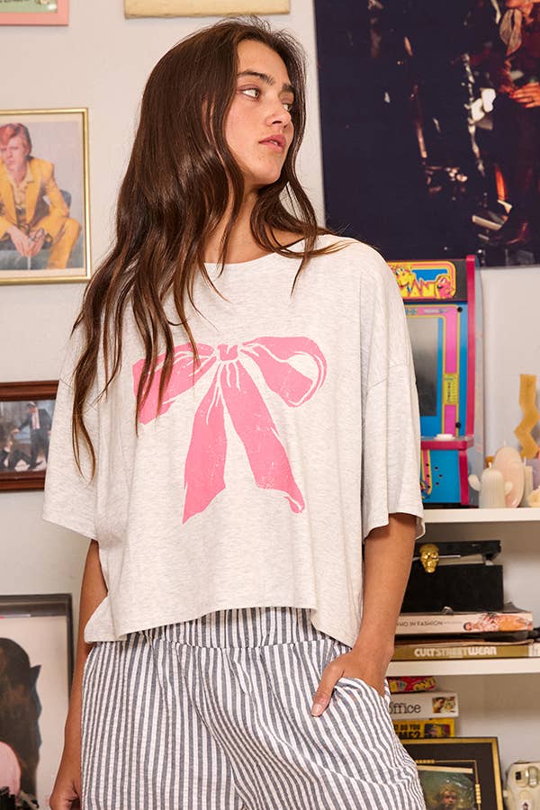 Pink Bow Tee - SPARROW