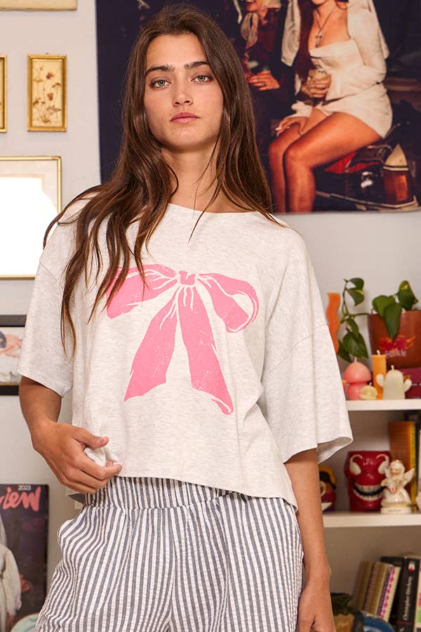 Pink Bow Tee - SPARROW