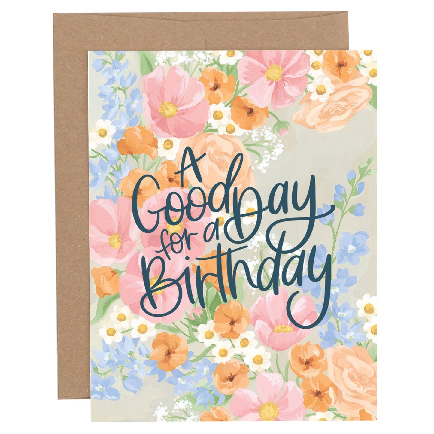 Pink Floral Happy Birthday Greeting Card - SPARROW