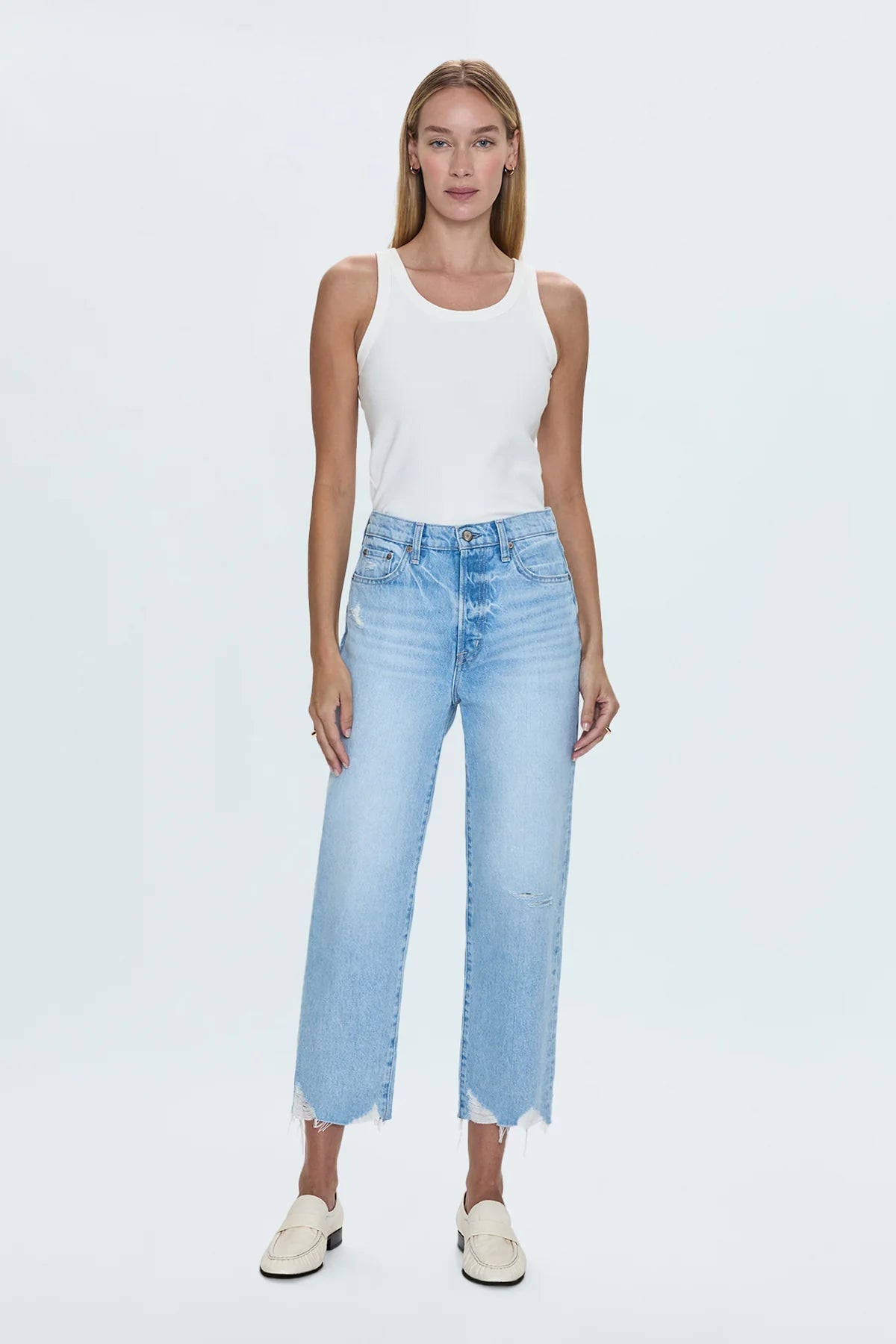 Pistola Cassie Crop Super High Rise Straight Crop Jean - Leisure Vintage - SPARROW