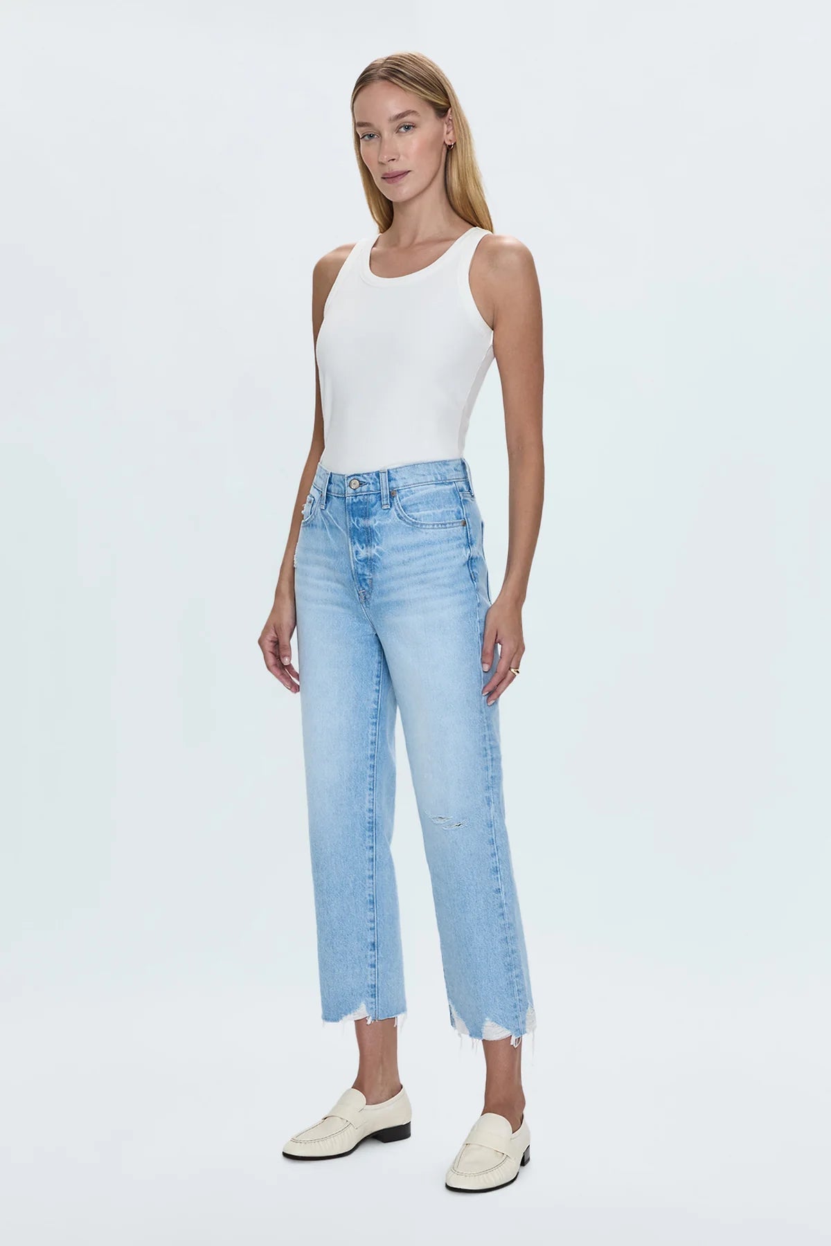 Pistola Cassie Crop Super High Rise Straight Crop Jean - Leisure Vintage - SPARROW