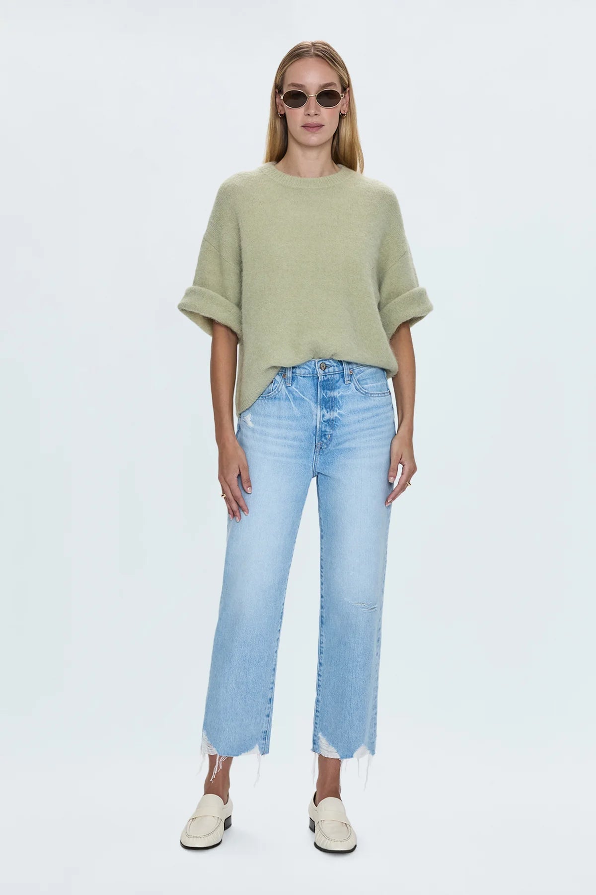 Pistola Cassie Crop Super High Rise Straight Crop Jean - Leisure Vintage - SPARROW