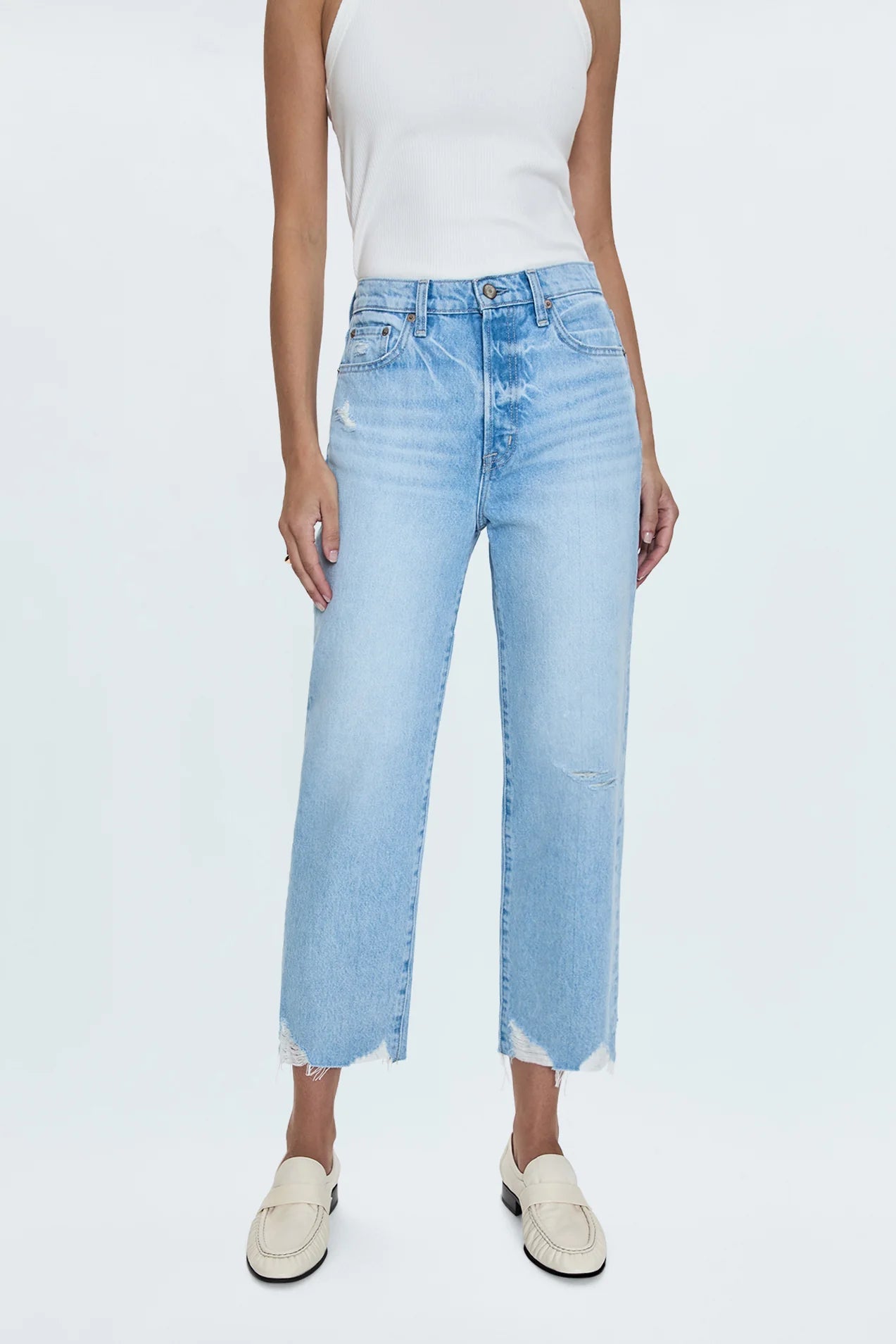 Pistola Cassie Crop Super High Rise Straight Crop Jean - Leisure Vintage - SPARROW