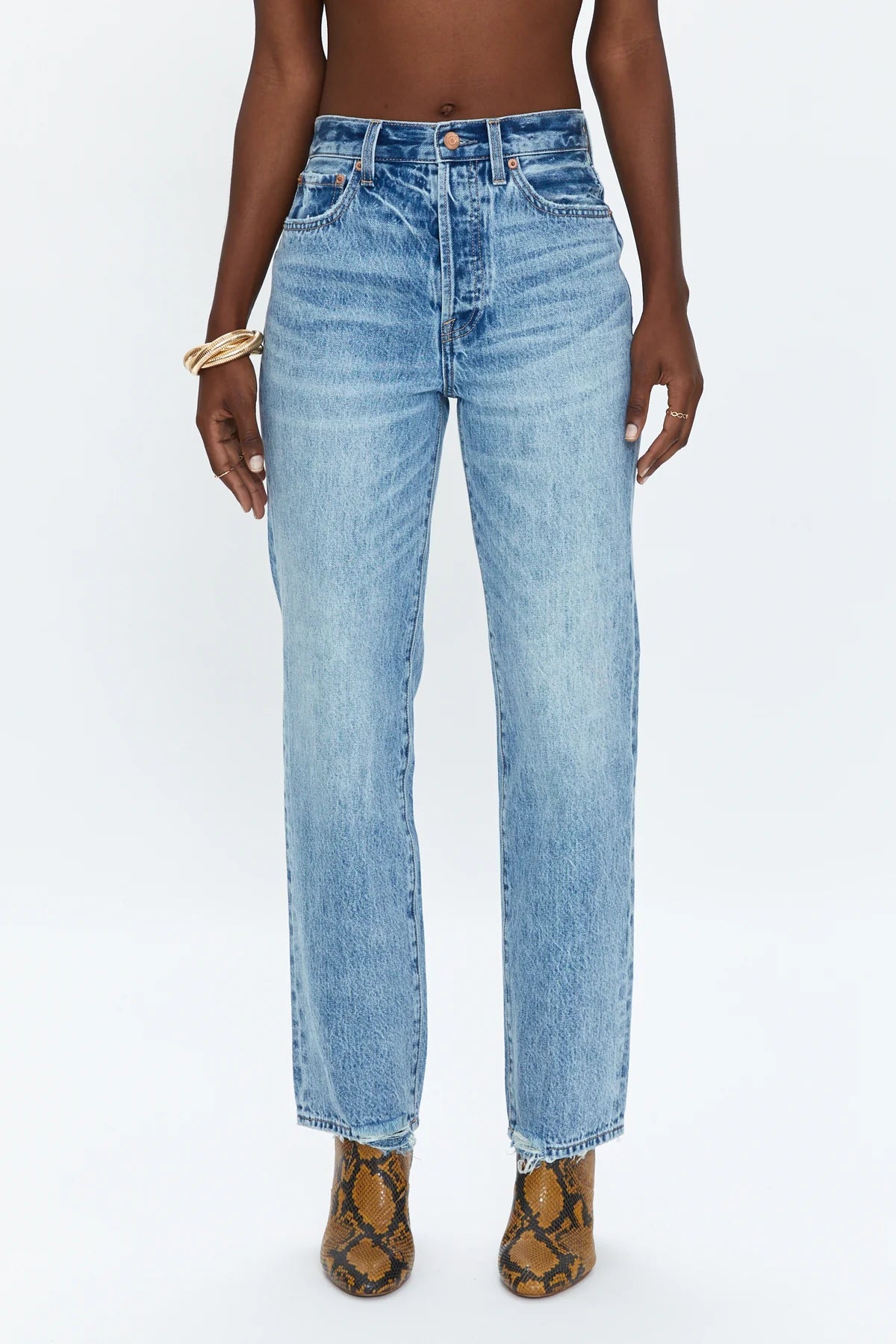 Pistola Cassie Super High Rise Straight Denim - SPARROW