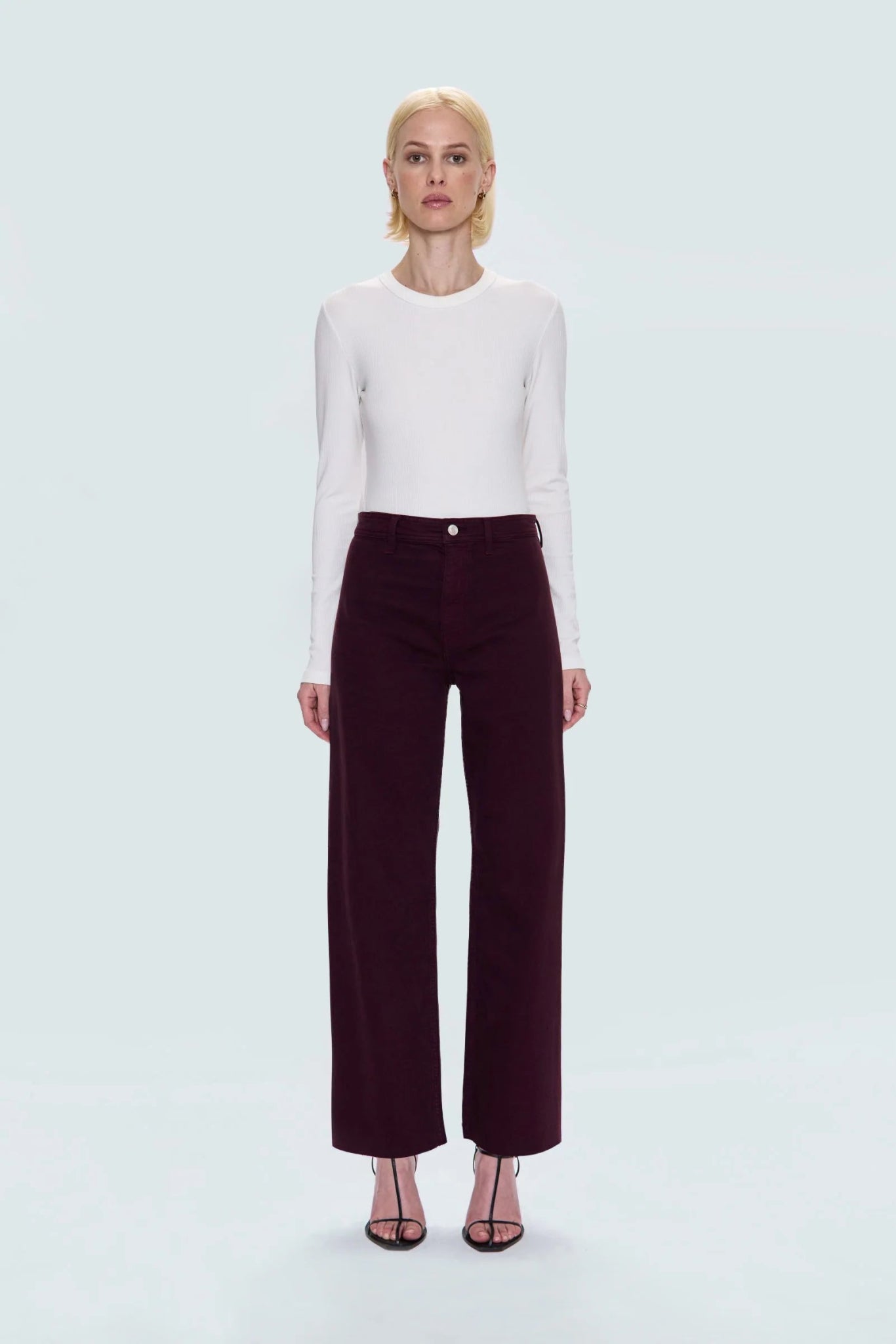 Pistola Penny High Rise Wide Leg - Claret - SPARROW