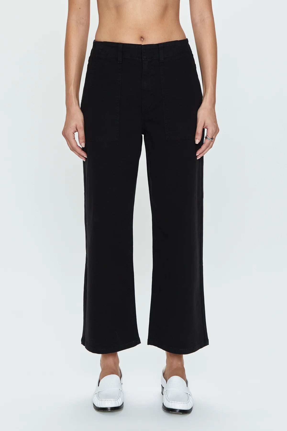 Pistola Sophia Wide Leg Utility Ankle - Black - SPARROW