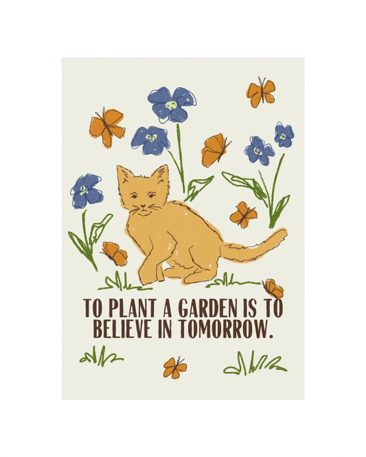 Plant A Garden Kitten Greeting Card - SPARROW