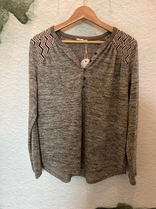 Preloved Mystree Grey Button Up Top - SPARROW