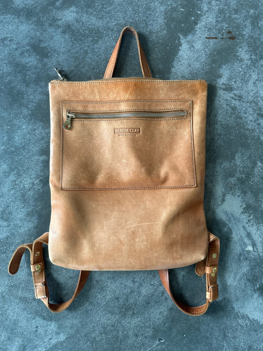Preloved Parker Clay Leather Backpack - SPARROW