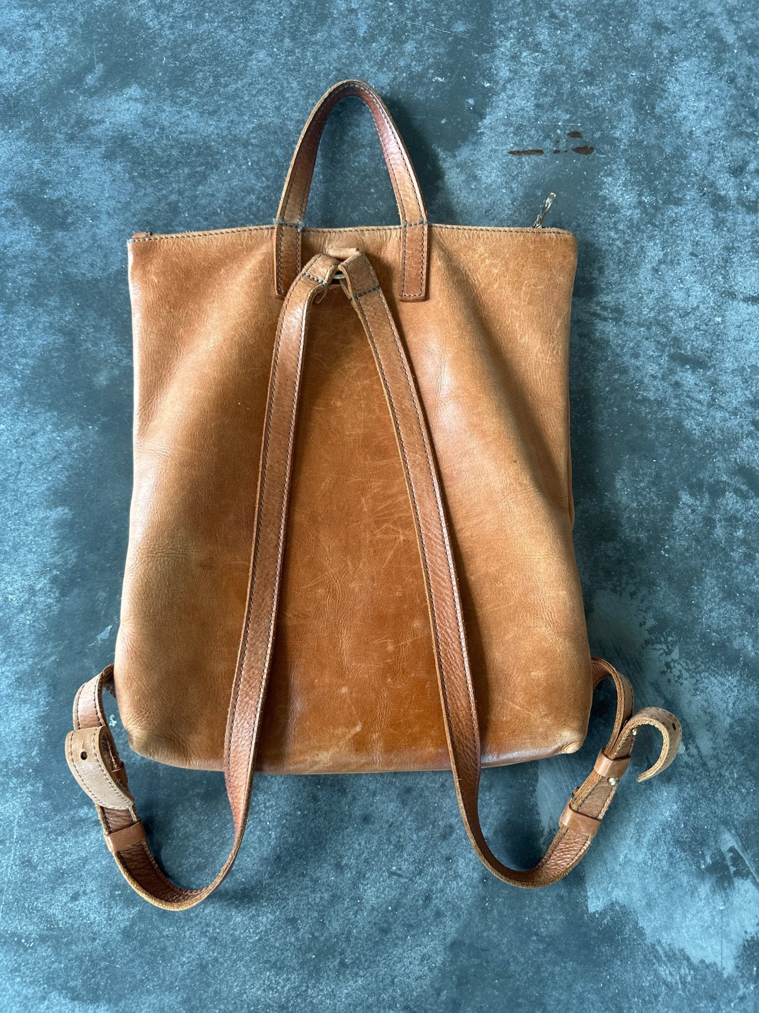 Preloved Parker Clay Leather Backpack - SPARROW