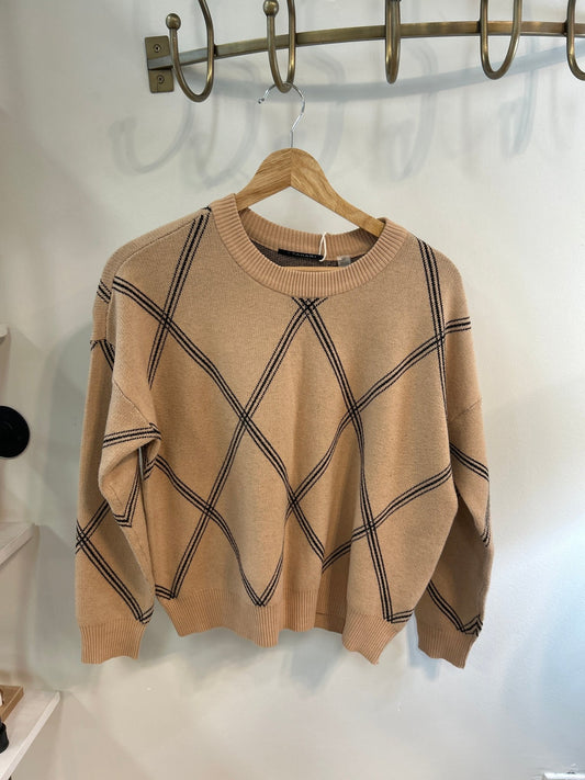Preloved Tahari Sweater Tan - SPARROW