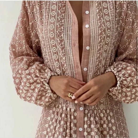 Preloved Zara Embroidery Maxi Dress - XS - SPARROW