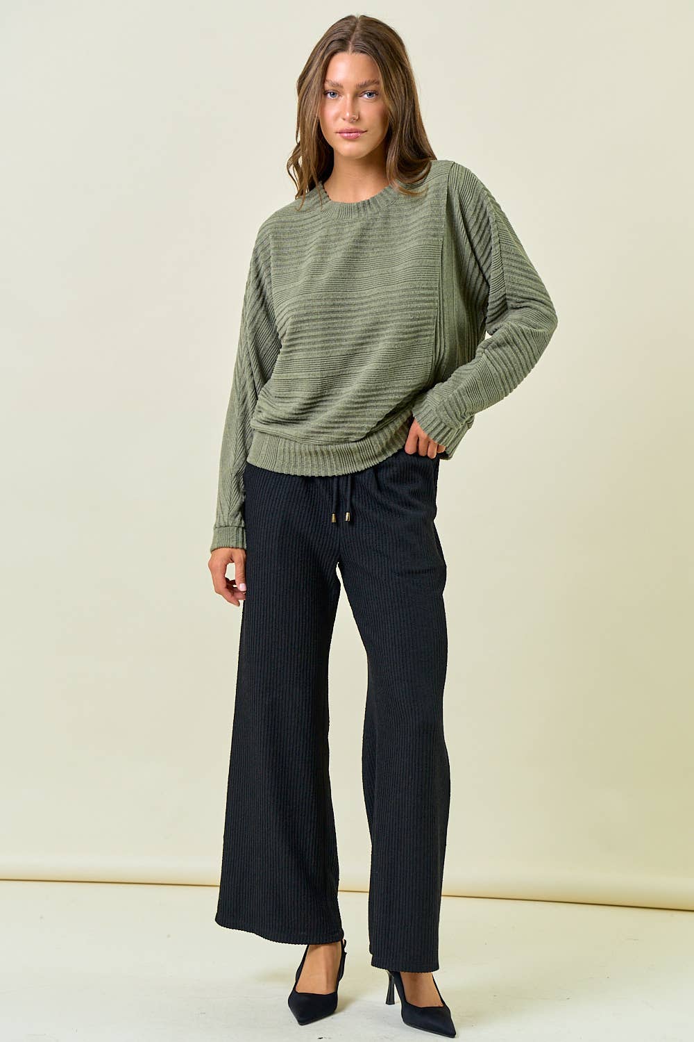 Quinn Longsleeve Top - Teal - SPARROW