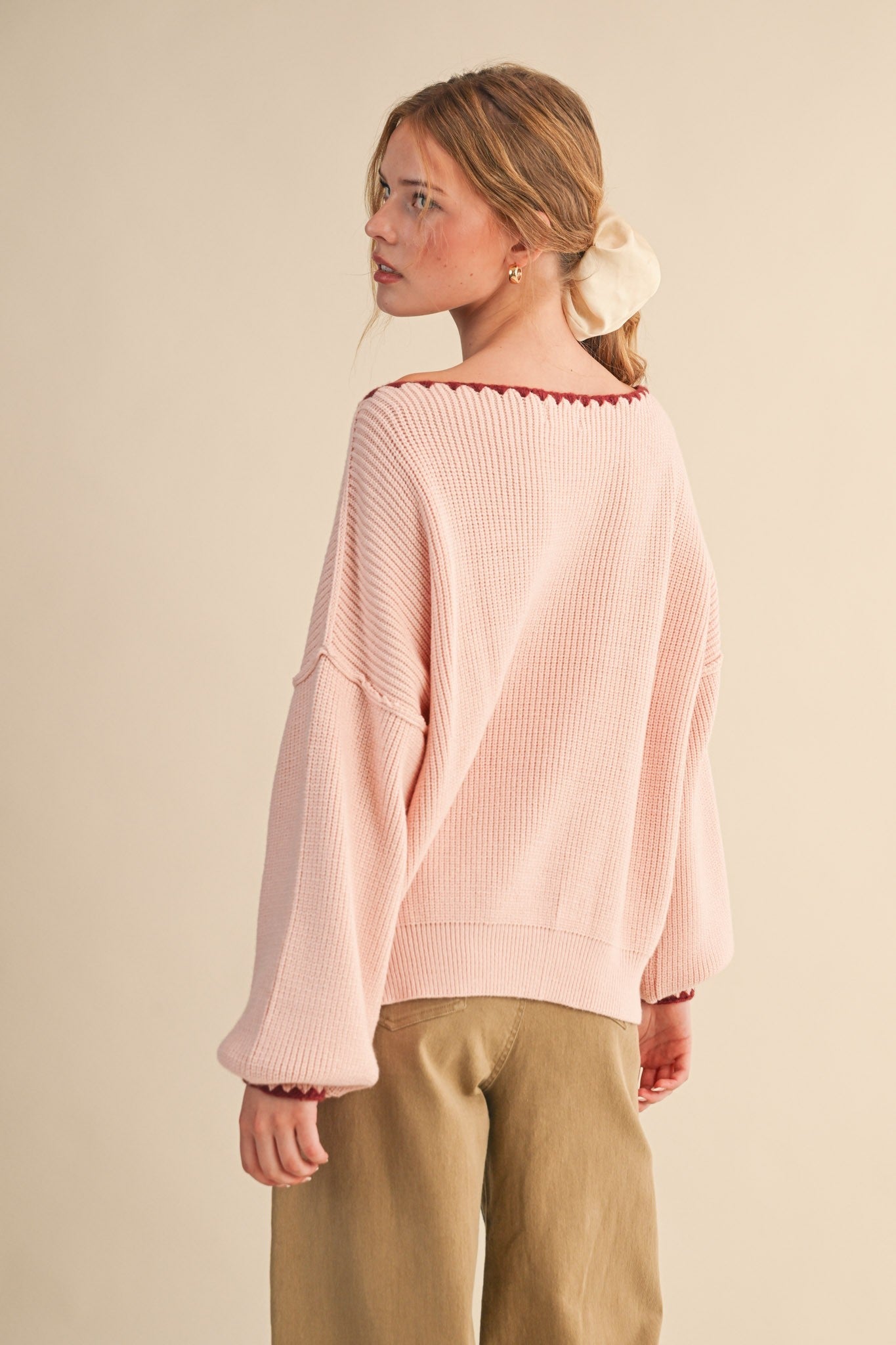 Rachel Sweater - Pink Burgundy - SPARROW