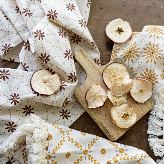 Rae Set of 3 Vintage Floral Kitchen Towels Cotton - SPARROW