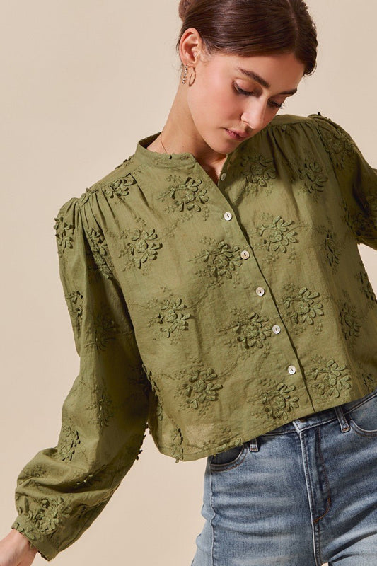 Raelynn Blouse - Green - SPARROW