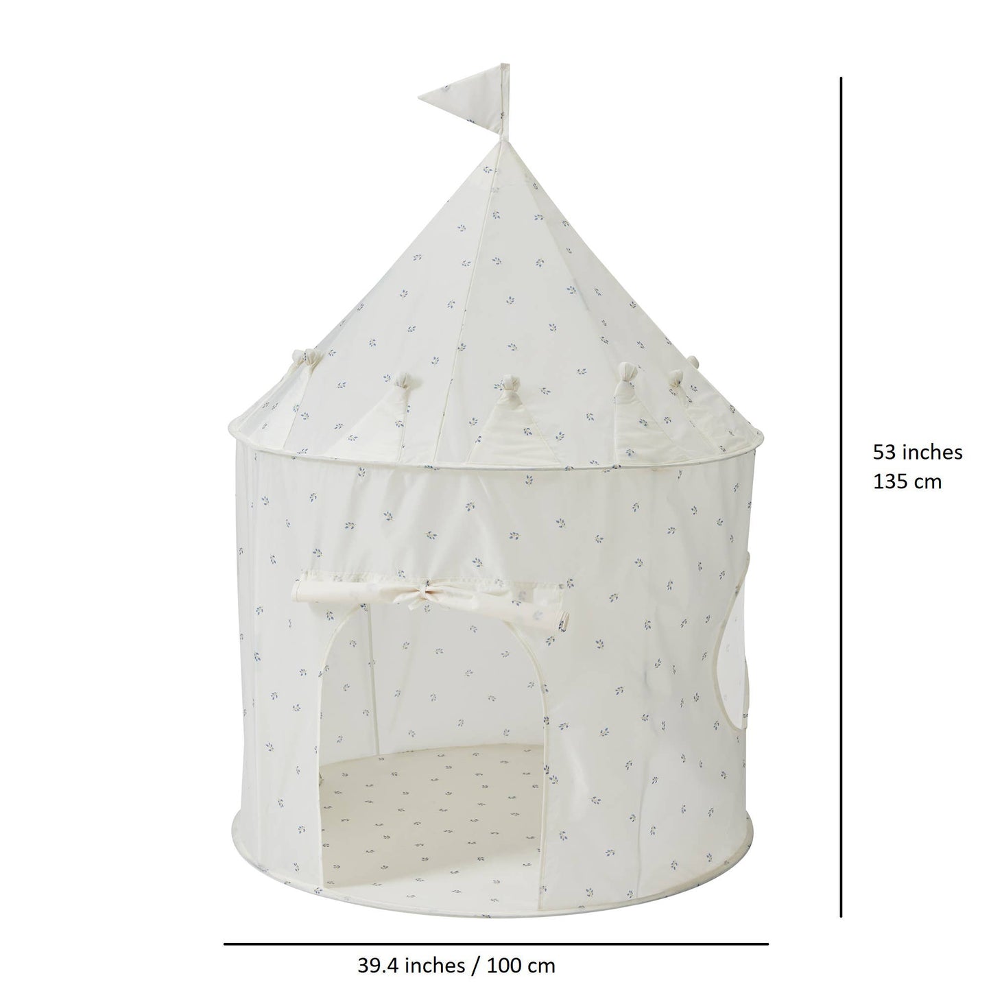 Recycled Fabric Play Tent Castle - Prints: Blueberry Ivory - SPARROW