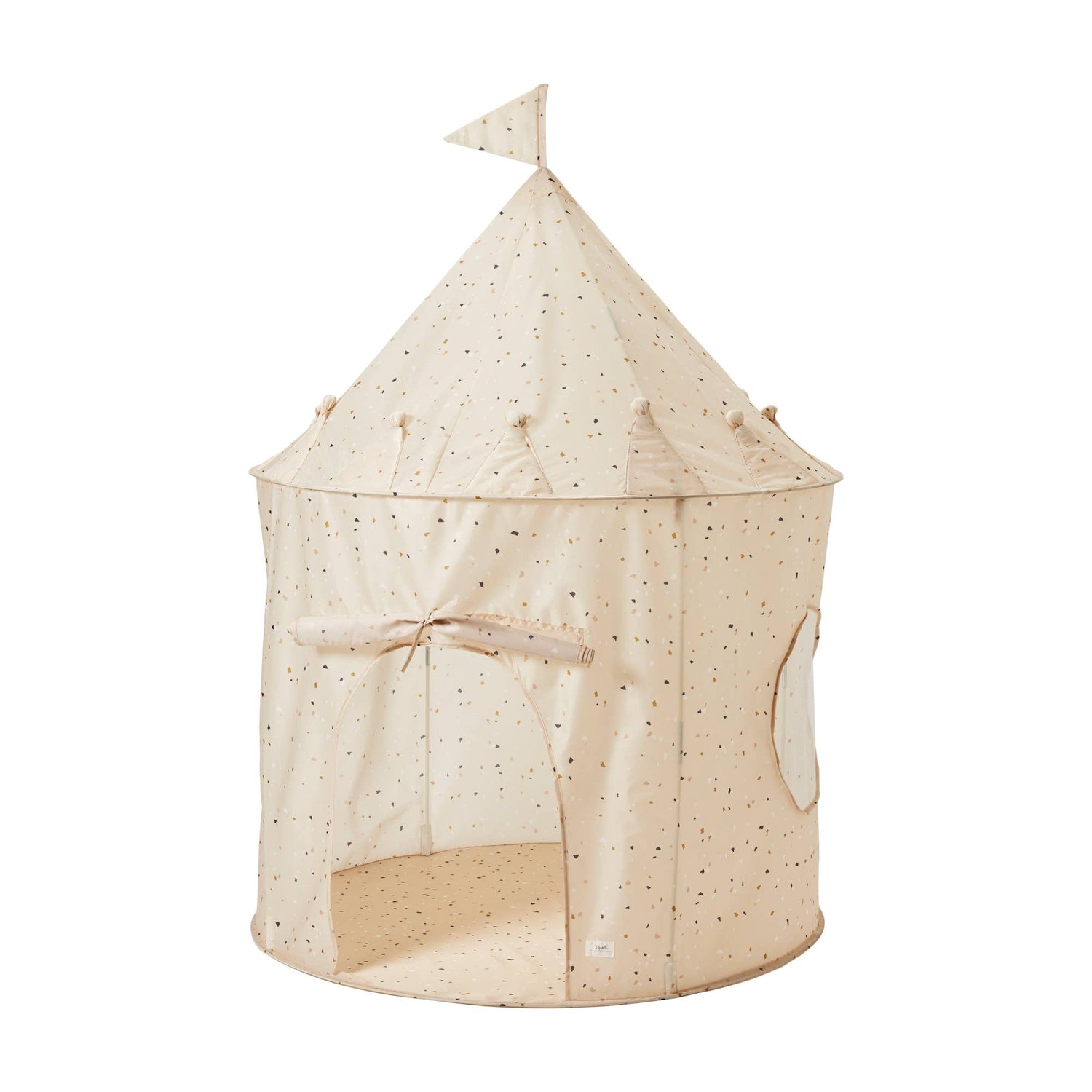 Recycled Fabric Play Tent Castle - Prints: Terrazzo Beige - SPARROW