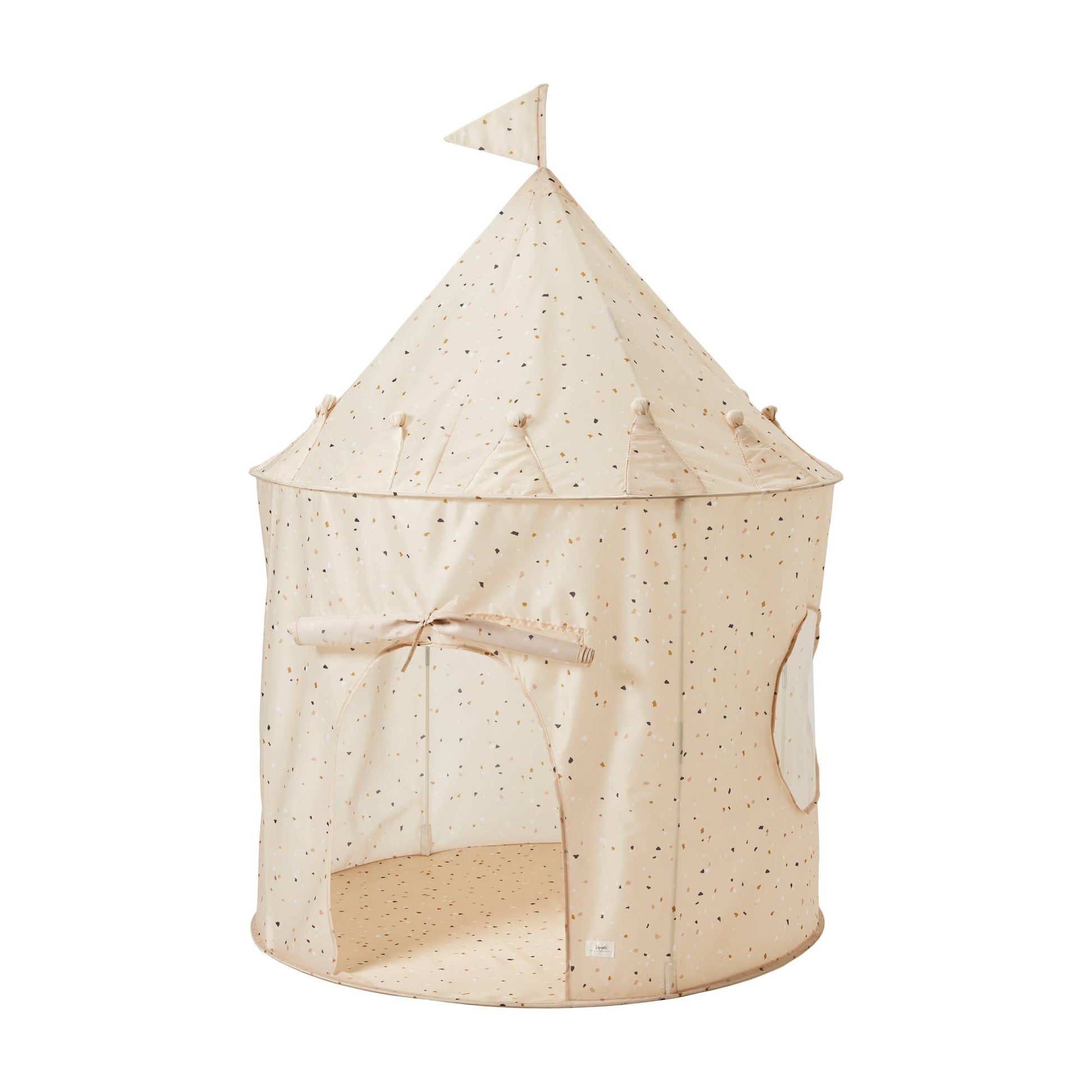 Recycled Fabric Play Tent Castle - Prints: Terrazzo Beige - SPARROW