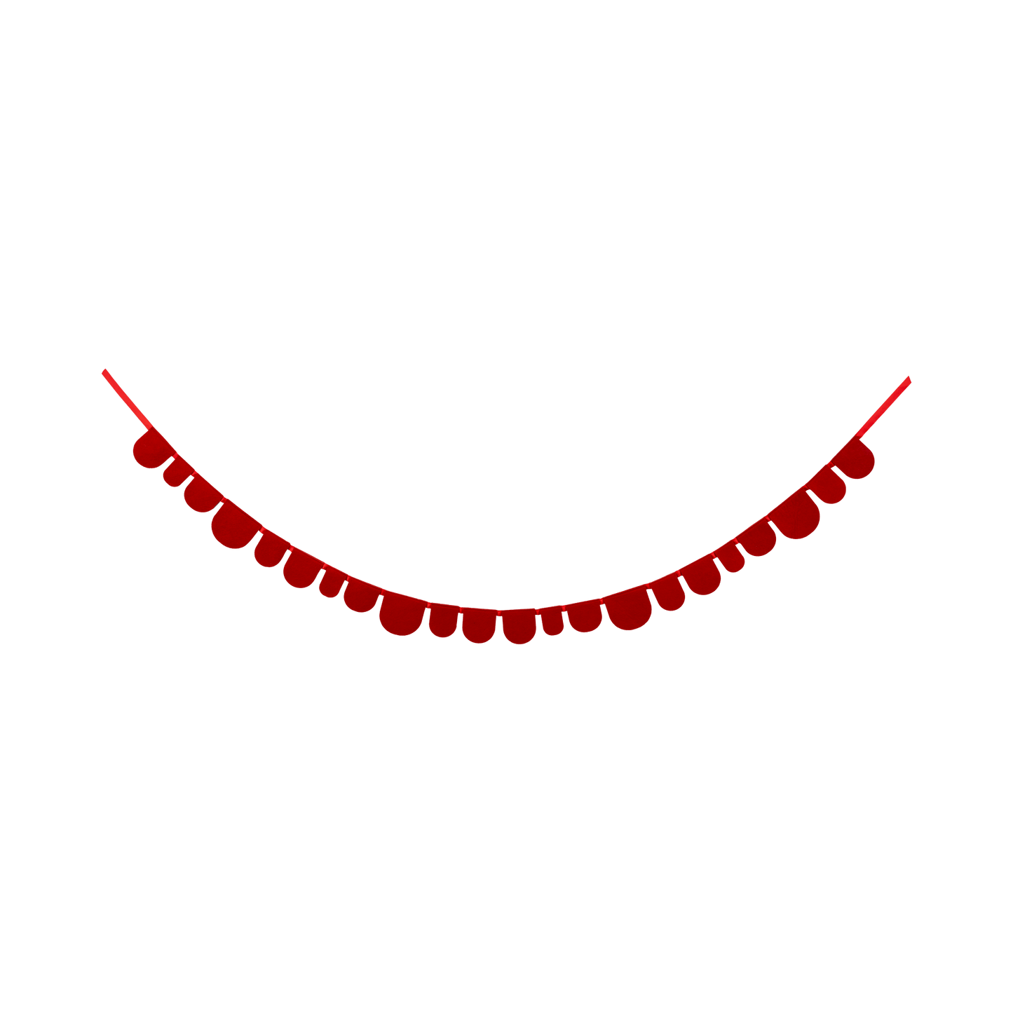 Red and Cream Scalloped Felt Banner Set - SPARROW