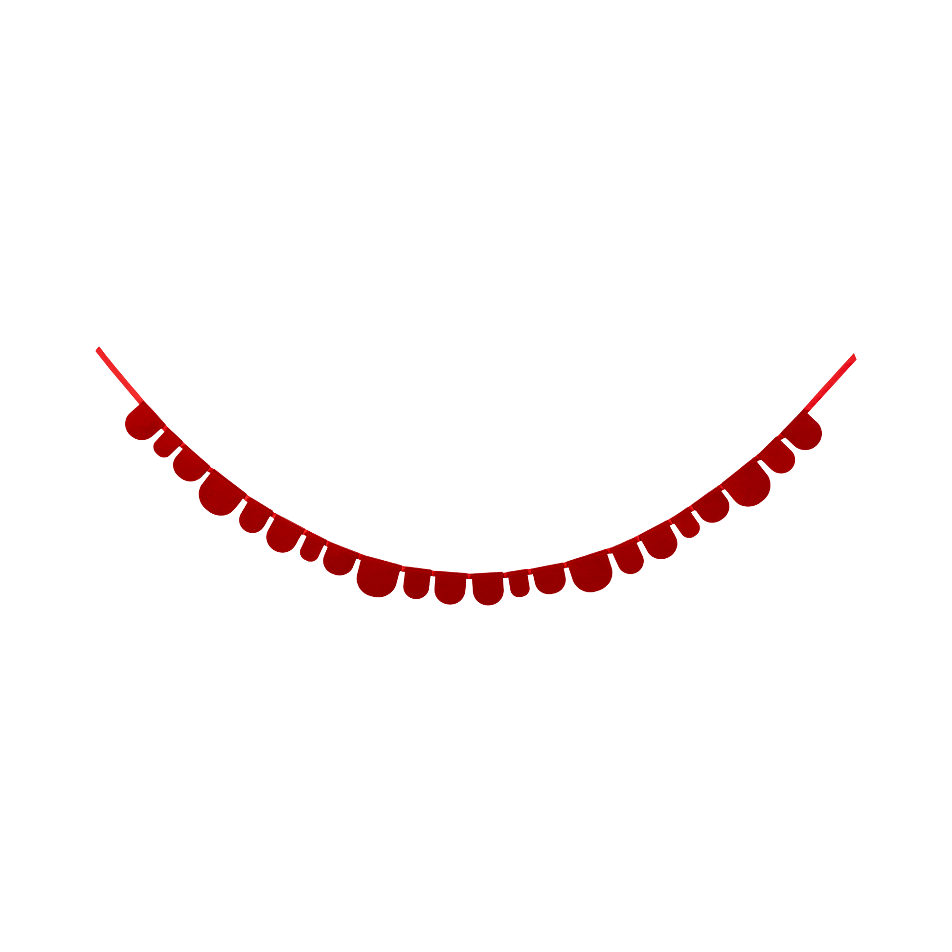 Red and Cream Scalloped Felt Banner Set - SPARROW