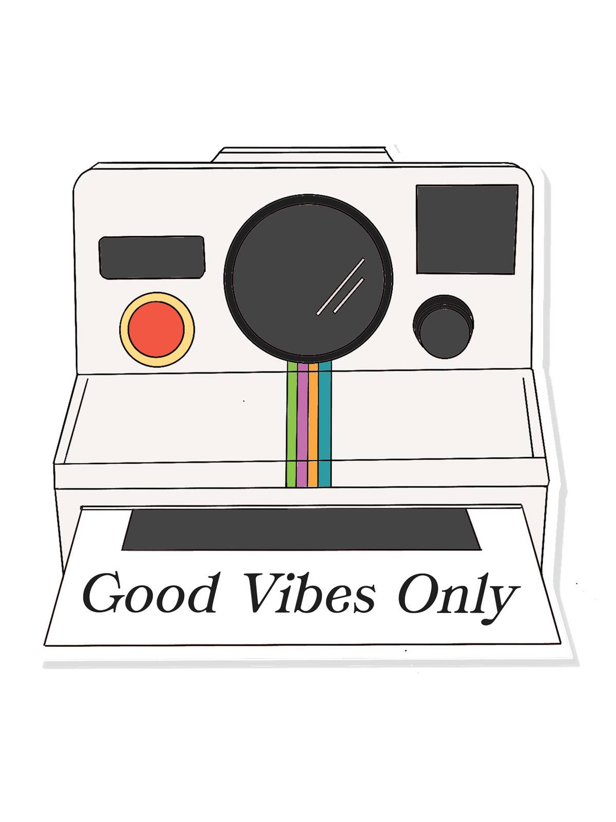 Retro Polaroid Camera "Good Vibes Only" Vinyl Sticker - SPARROW