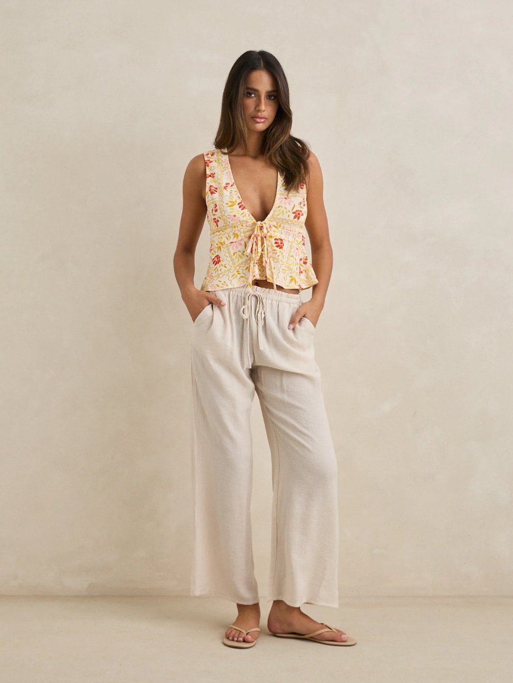 Rhythm. Airlie Beach Pant - Ivory - SPARROW