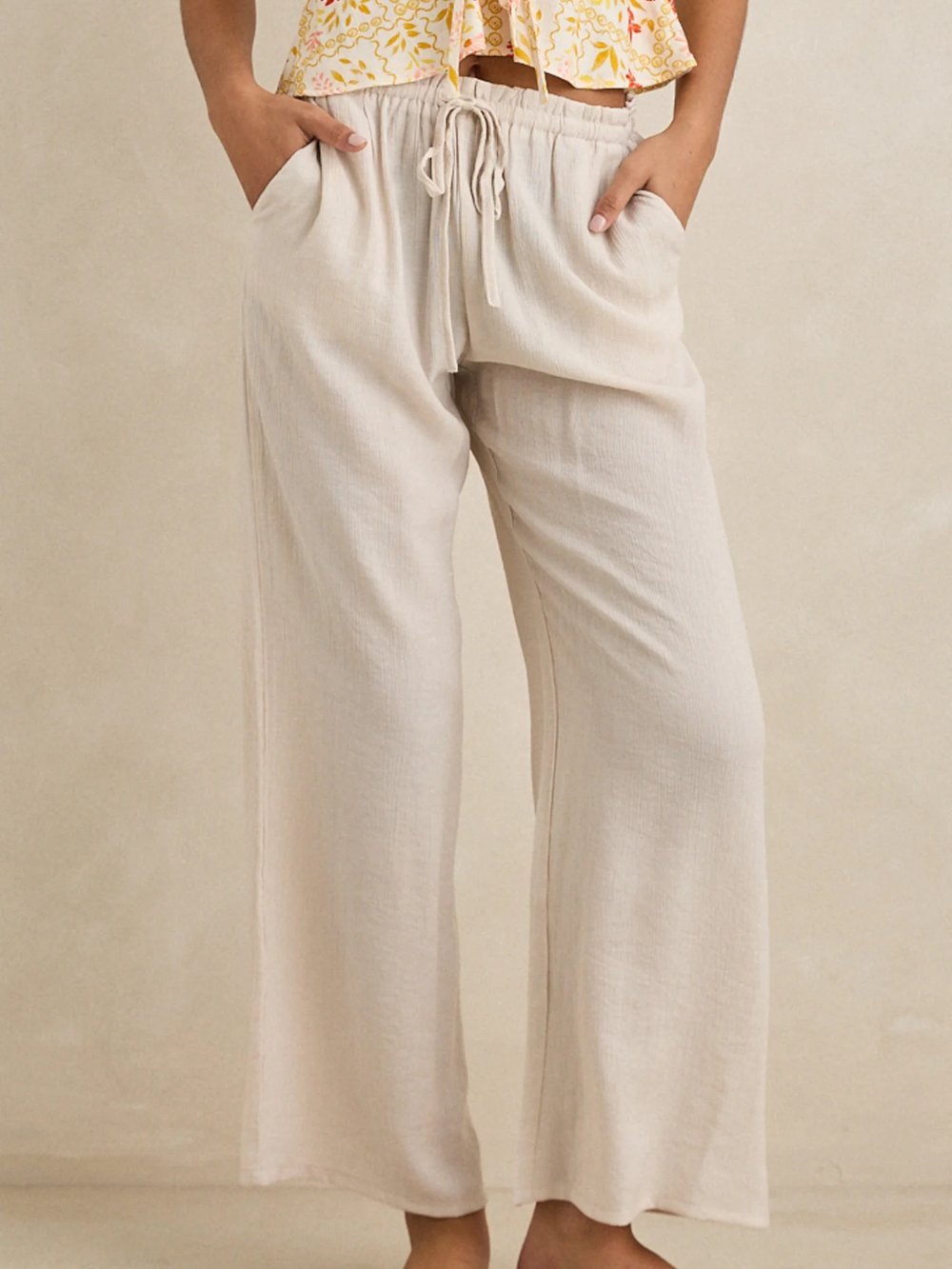 Rhythm. Airlie Beach Pant - Ivory - SPARROW