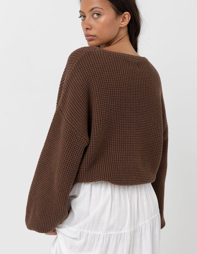 Rhythm Classic Knit Jumper - Brown - SPARROW