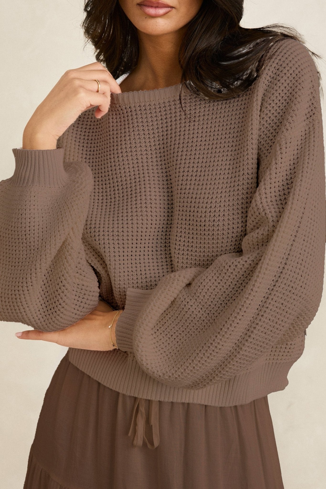 Rhythm Classic Knit Jumper - Taupe - SPARROW