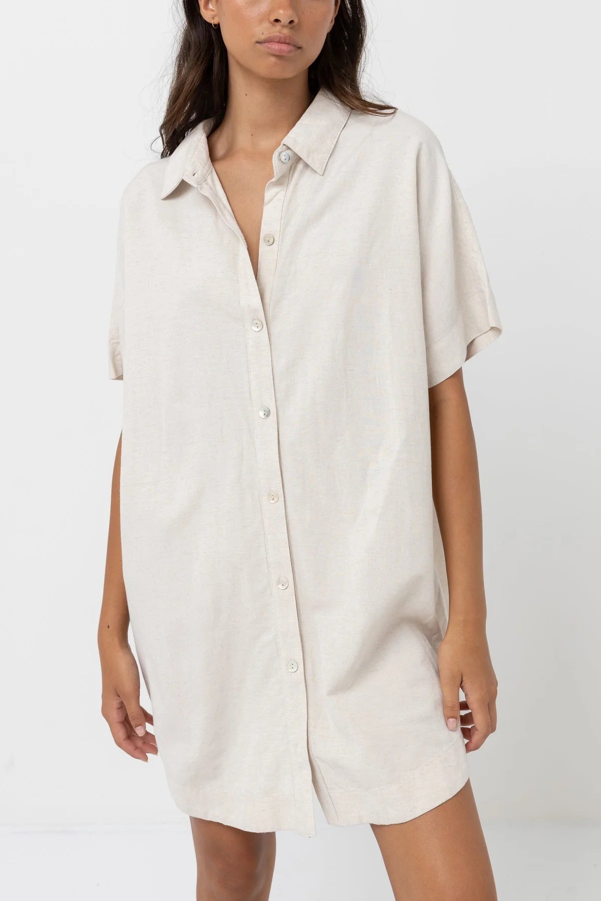 Rhythm. Classic Shirt Dress - Oat - SPARROW