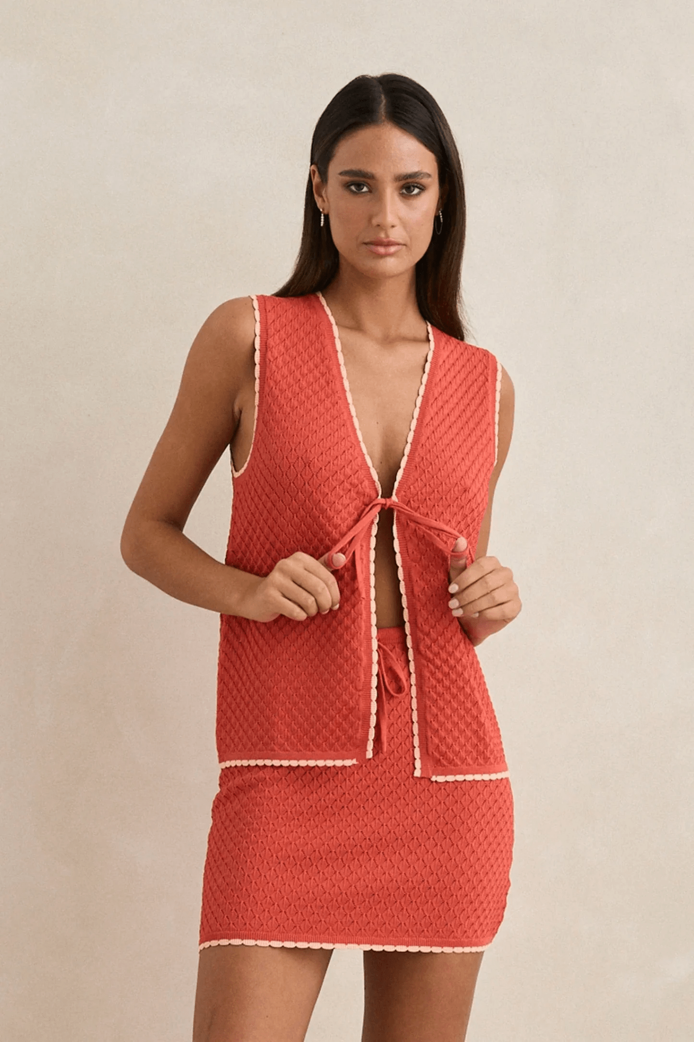 Rhythm. Gigi Longline Knit Vest - SPARROW