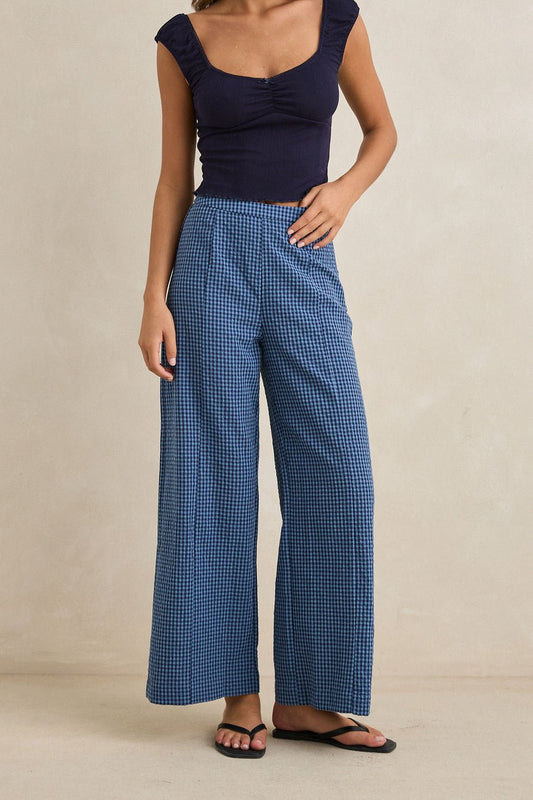 Rhythm. Louise Wide Leg Pant - Indigo - SPARROW