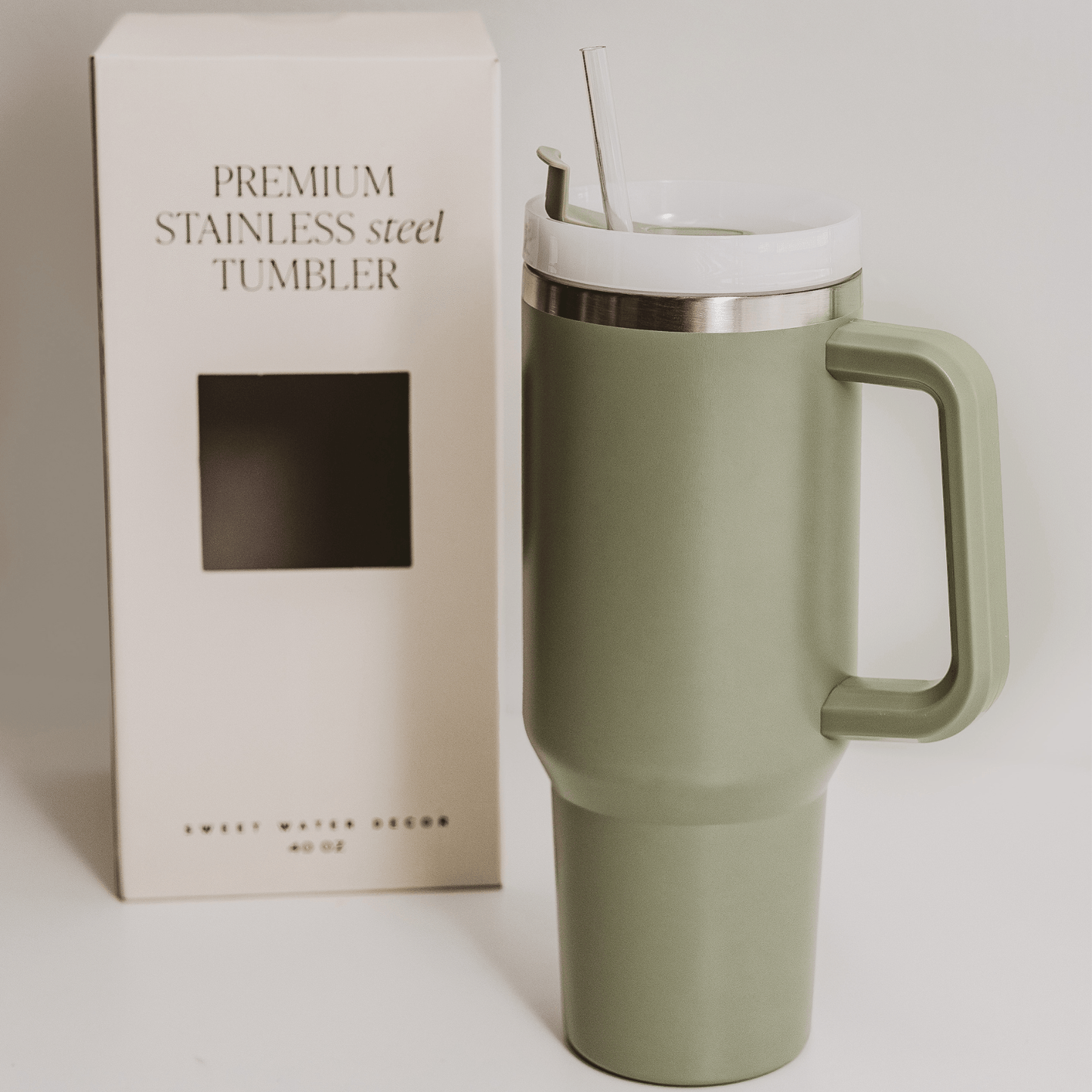 Sage Green 40 oz Travel Tumbler - SPARROW